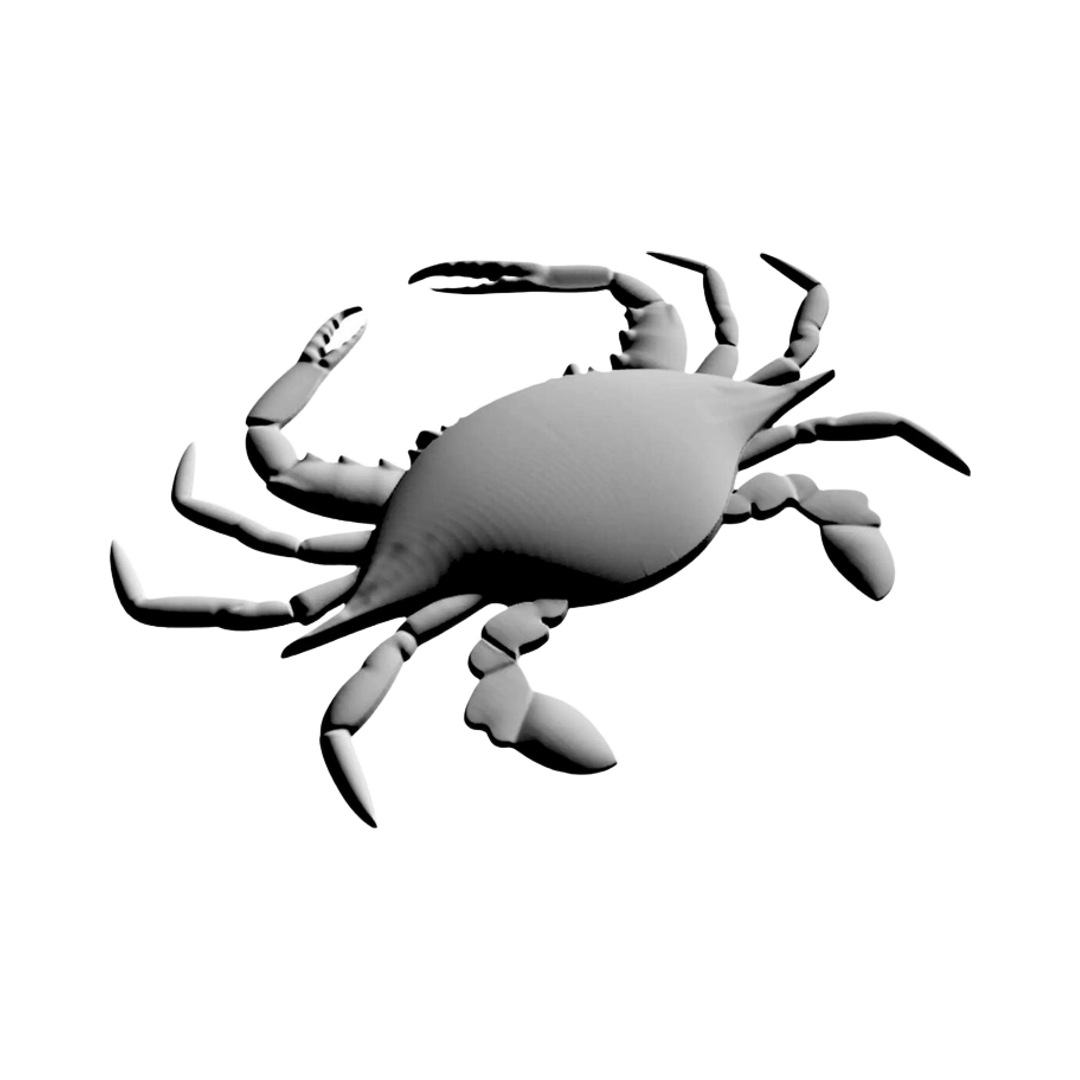 Maryland Blue Crab detail view, ready for 3D printing and CNC routing