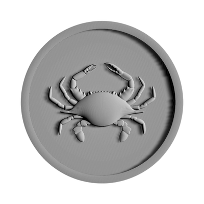 Maryland Flag Crab Circle detail view, ready for 3D printing and CNC routing