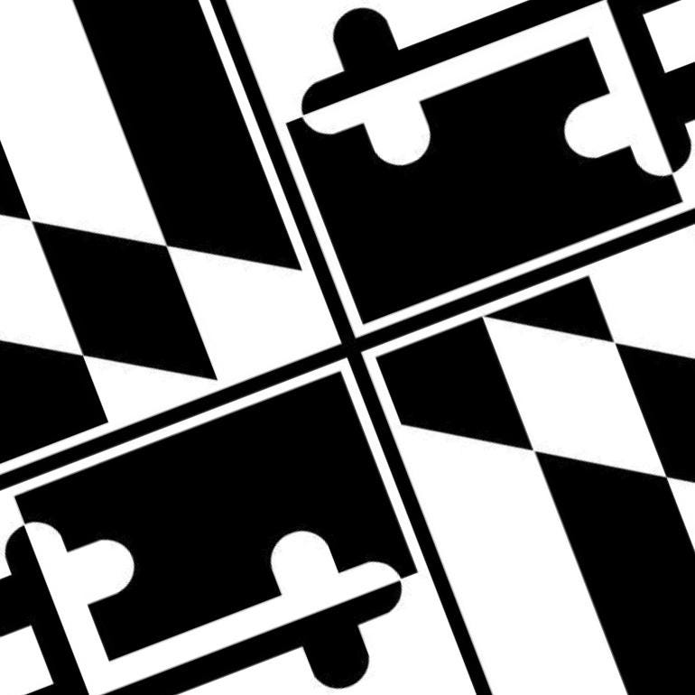 Maryland State Flag detail view, ready for laser cutting and CNC routing