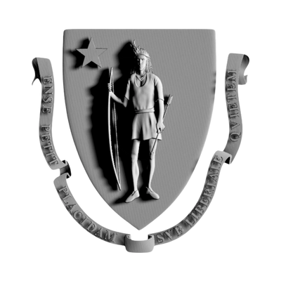 Massachusetts Flag Seal 3D STL file for 3D printing and CNC routing, LightBurn and Vectric ready