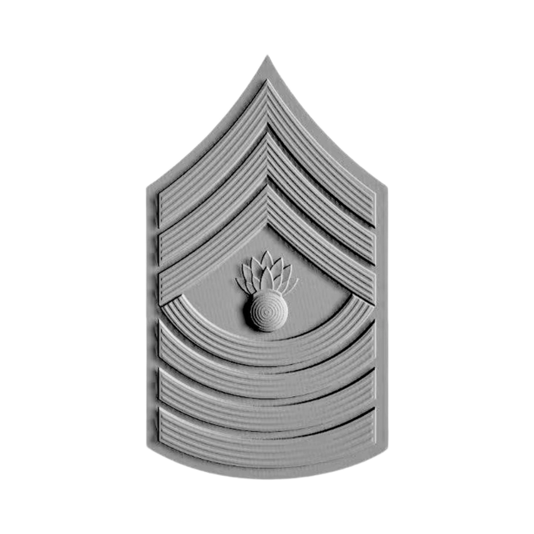 Master Gunnery Sergeant (MGySgt) Rank STL file for 3D printing and CNC routing, LightBurn and Vectric ready