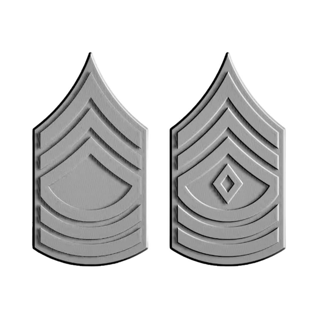 Master Sergeant / First Sergeant Rank STL file for 3D printing and CNC routing, LightBurn and Vectric ready
