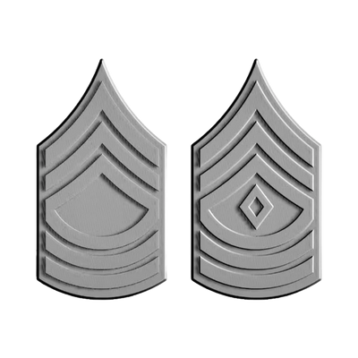 Master Sergeant / First Sergeant Rank STL file for 3D printing and CNC routing, LightBurn and Vectric ready
