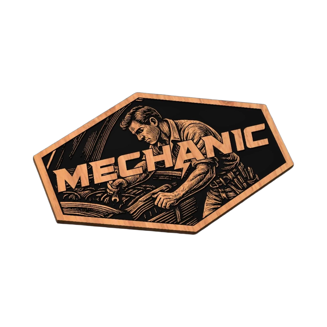 Mechanic SVG file for laser cutting and CNC routing, LightBurn and Vectric ready