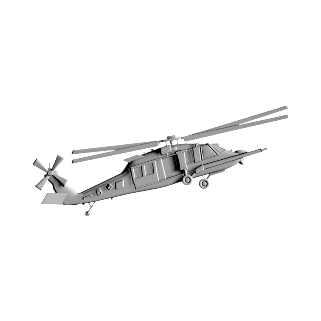MH-60 Blackhawk STL file for 3D printing and CNC routing, LightBurn and Vectric ready