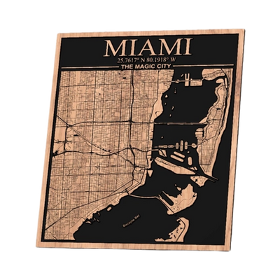 Miami, Florida City Map design preview, us states