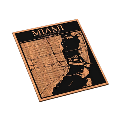 Miami, Florida City Map SVG file for laser cutting and CNC routing, LightBurn and Vectric ready