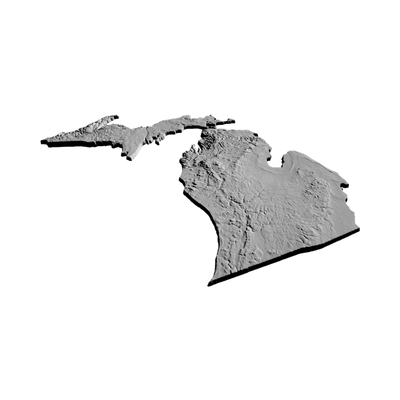 Michigan Terrain Map design preview, us states