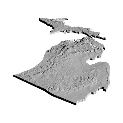 Michigan Terrain Map detail view, ready for 3D printing and CNC routing
