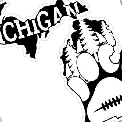 Michigan Football detail view, ready for laser cutting and CNC routing