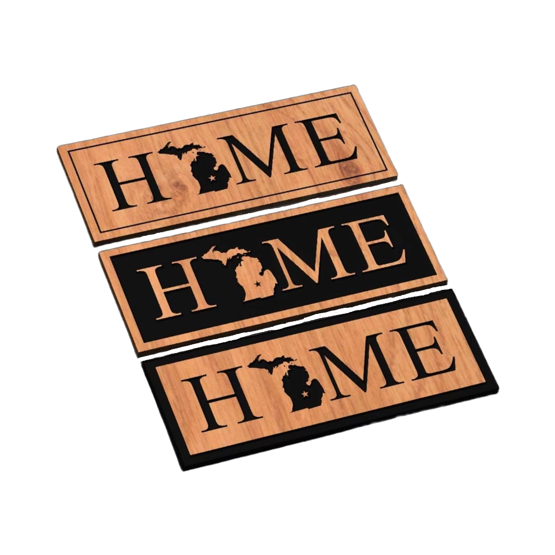 Michigan HOME Design SVG file for laser cutting and CNC routing, LightBurn and Vectric ready