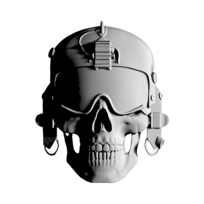 Aviation Helmet Skull STL file for 3D printing and CNC routing, LightBurn and Vectric ready