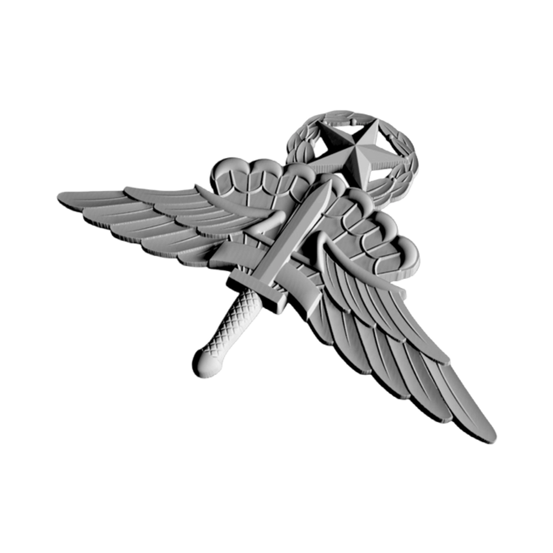 Military Free Fall Wings 3D detail view, ready for 3D printing and CNC routing