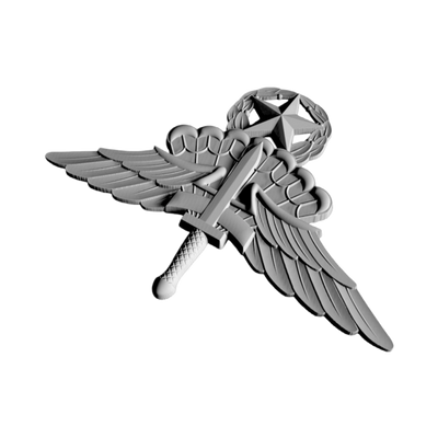 Military Free Fall Wings 3D detail view, ready for 3D printing and CNC routing