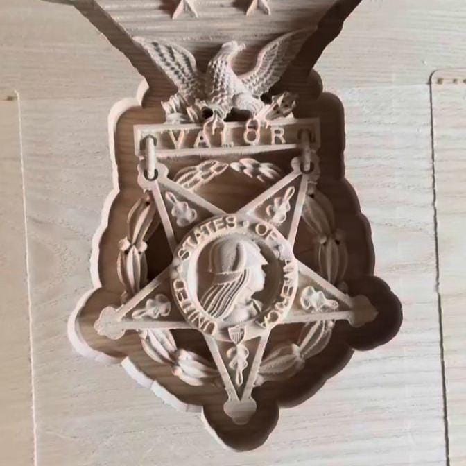 Military Medal of Honor Bundle detail view, ready for 3D printing and CNC routing