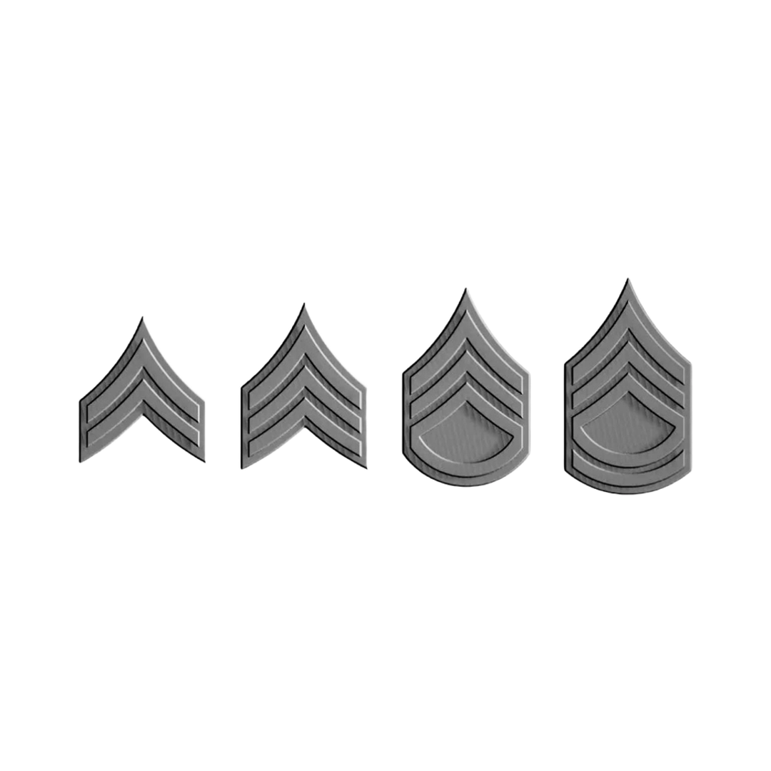 U.S. Army NCO Ranks STL file for 3D printing and CNC routing, LightBurn and Vectric ready