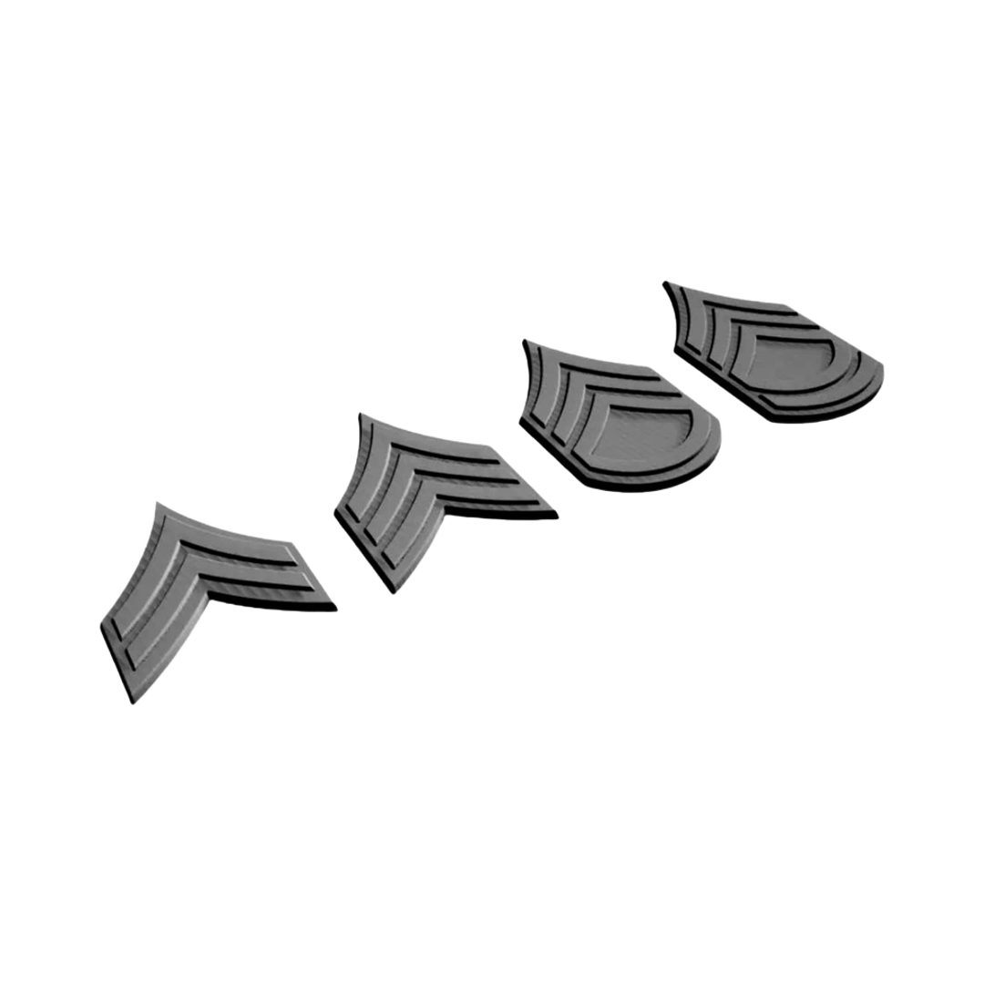U.S. Army NCO Ranks detail view, ready for 3D printing and CNC routing