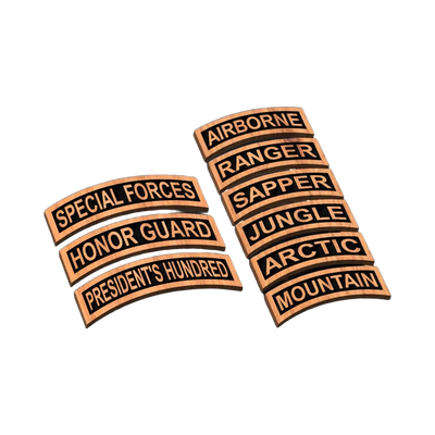 Military Skill Tabs SVG file for laser cutting and CNC routing, LightBurn and Vectric ready