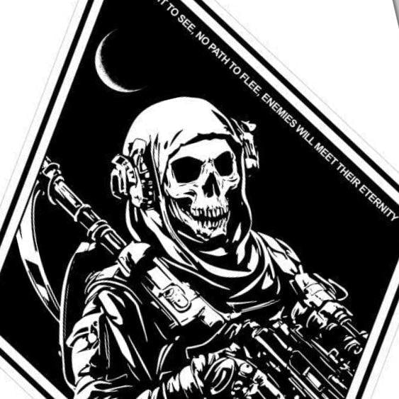 Military Skull Operator detail view, ready for laser cutting and CNC routing