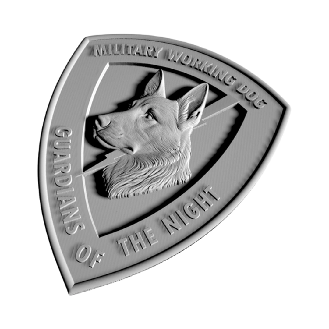Military Working Dog detail view, ready for 3D printing and CNC routing