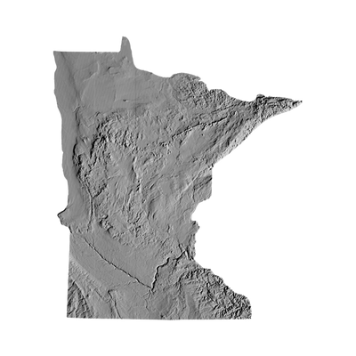 Minnesota Terrain Map STL file for digital crafting, LightBurn and Vectric ready