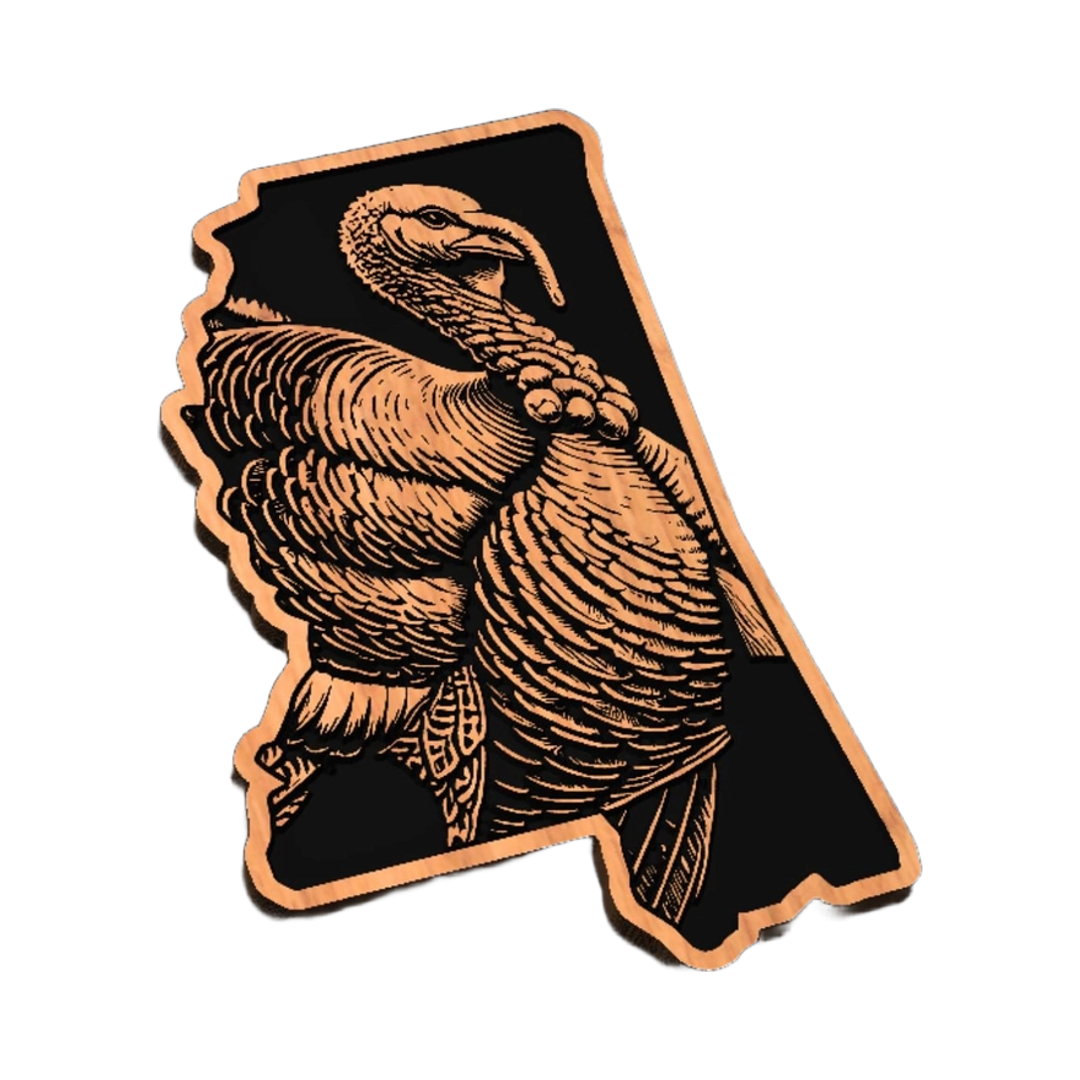 Mississippi Turkey Hunt SVG file for digital crafting, LightBurn and Vectric ready