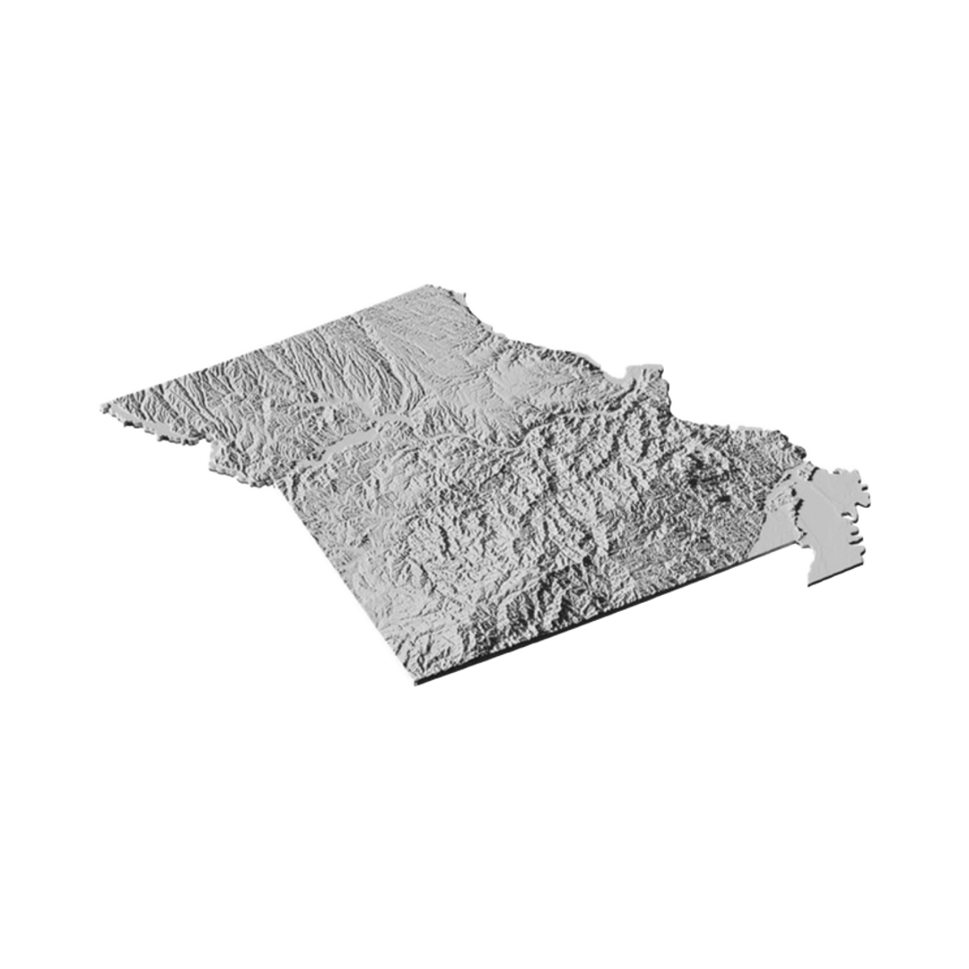 Missouri Terrain Map design preview, maps & terrain