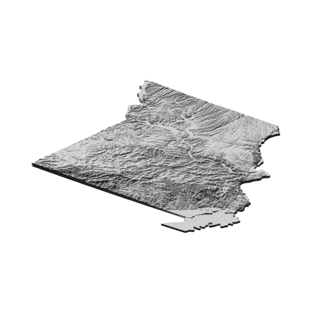 Missouri Terrain Map detail view, ready for digital crafting