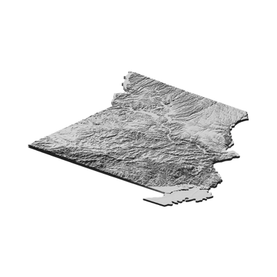 Missouri Terrain Map detail view, ready for digital crafting