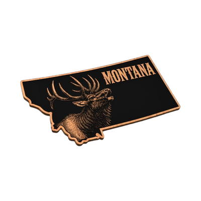 Montana Elk – State Outline Hunting Decor for Woodworking, CNC, and Lasering SVG file for laser cutting and CNC routing, L...