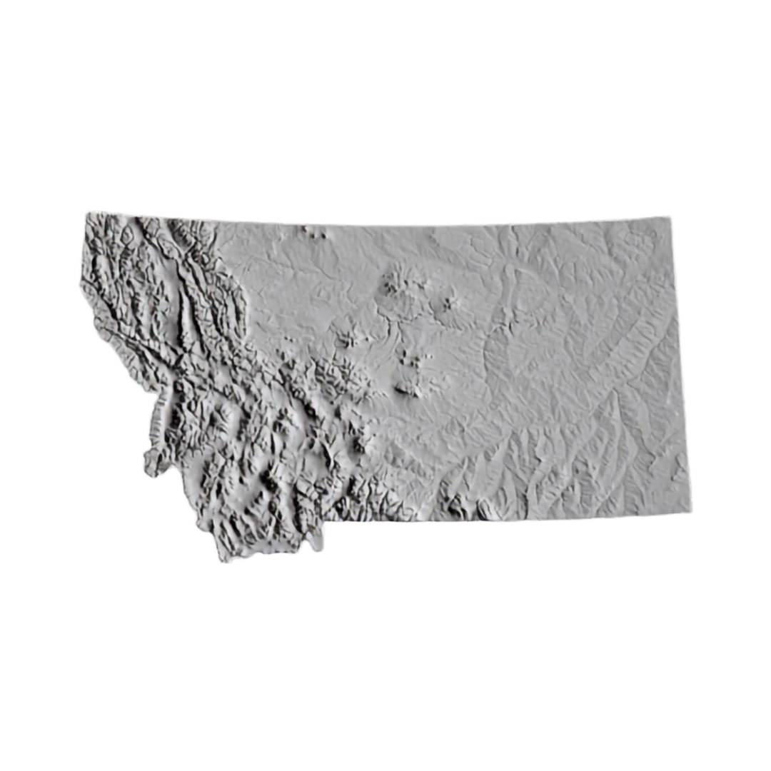 Montana Terrain Map STL file for 3D printing and CNC routing, LightBurn and Vectric ready