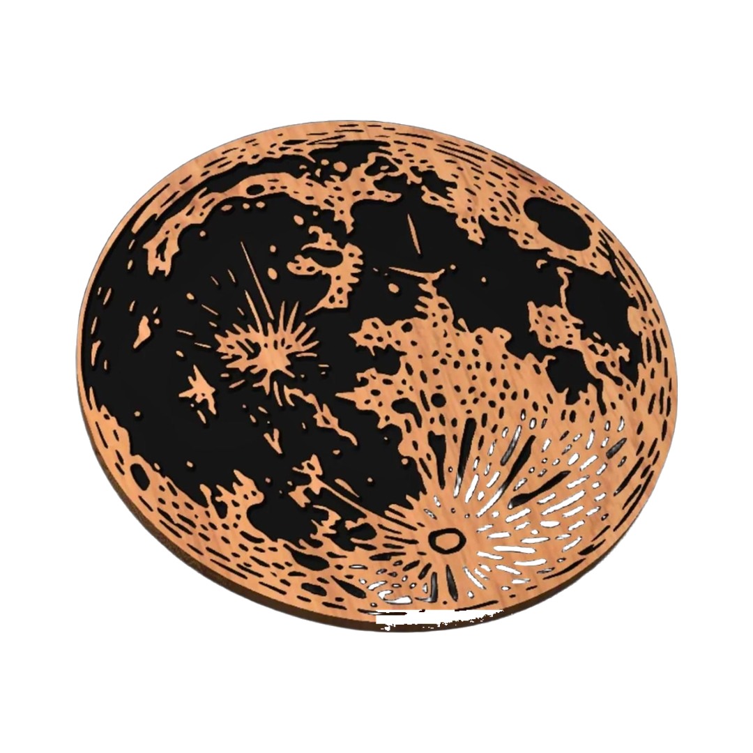 Moon SVG file for laser cutting and CNC routing, LightBurn and Vectric ready