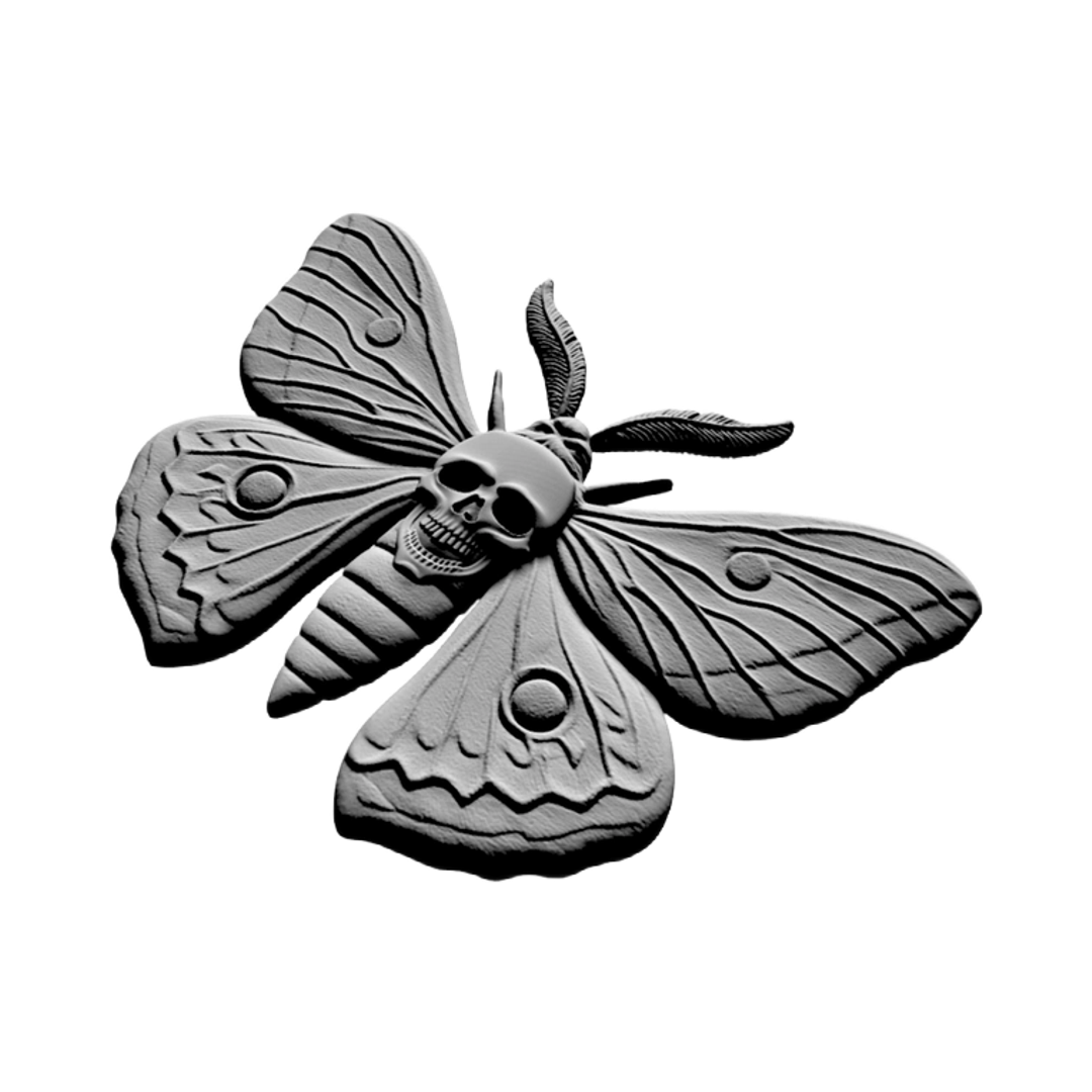 Moth Skull detail view, ready for 3D printing and CNC routing