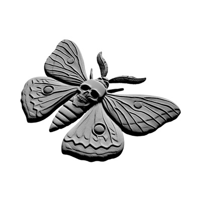 Moth Skull detail view, ready for 3D printing and CNC routing