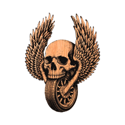 Motorcycle Skull Wings design preview, skulls & skeletons