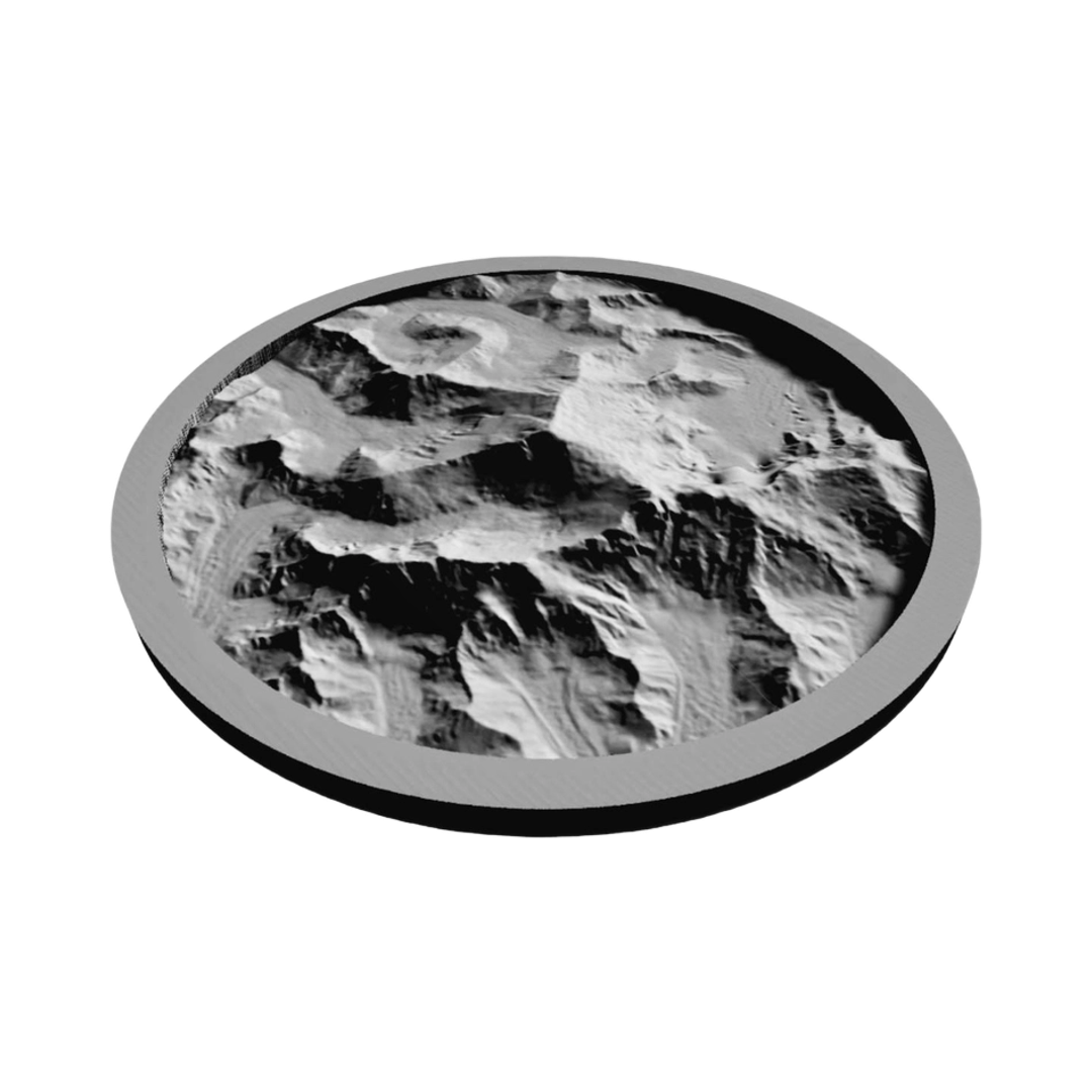Mount Everest Terrain Map detail view, ready for 3D printing and CNC routing