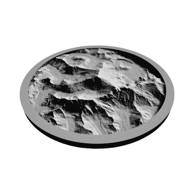 Mount Everest Terrain Map detail view, ready for 3D printing and CNC routing