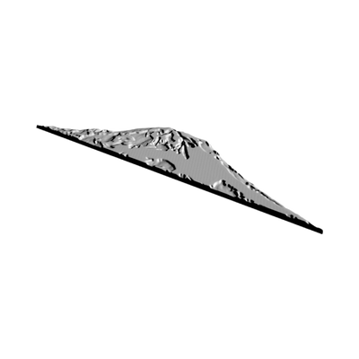 Mount Rainier (Front View) detail view, ready for 3D printing and CNC routing