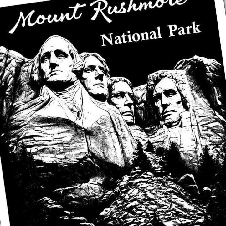 Mount Rushmore detail view, ready for laser cutting and CNC routing