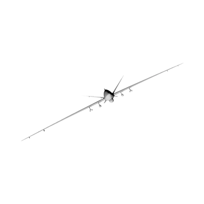 MQ-9 Reaper Drone detail view, ready for 3D printing and CNC routing