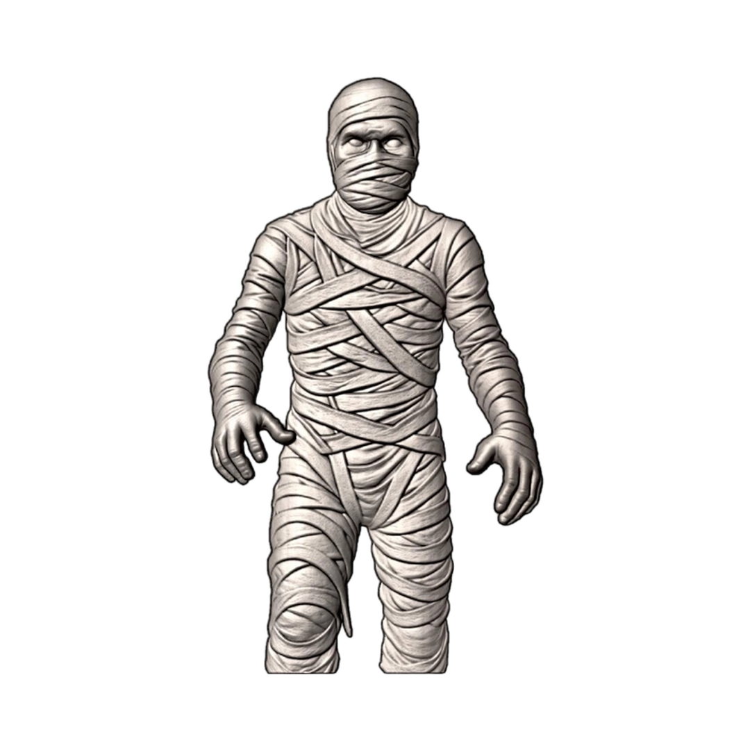 Creepy Mummy STL file for 3D printing and CNC routing, LightBurn and Vectric ready
