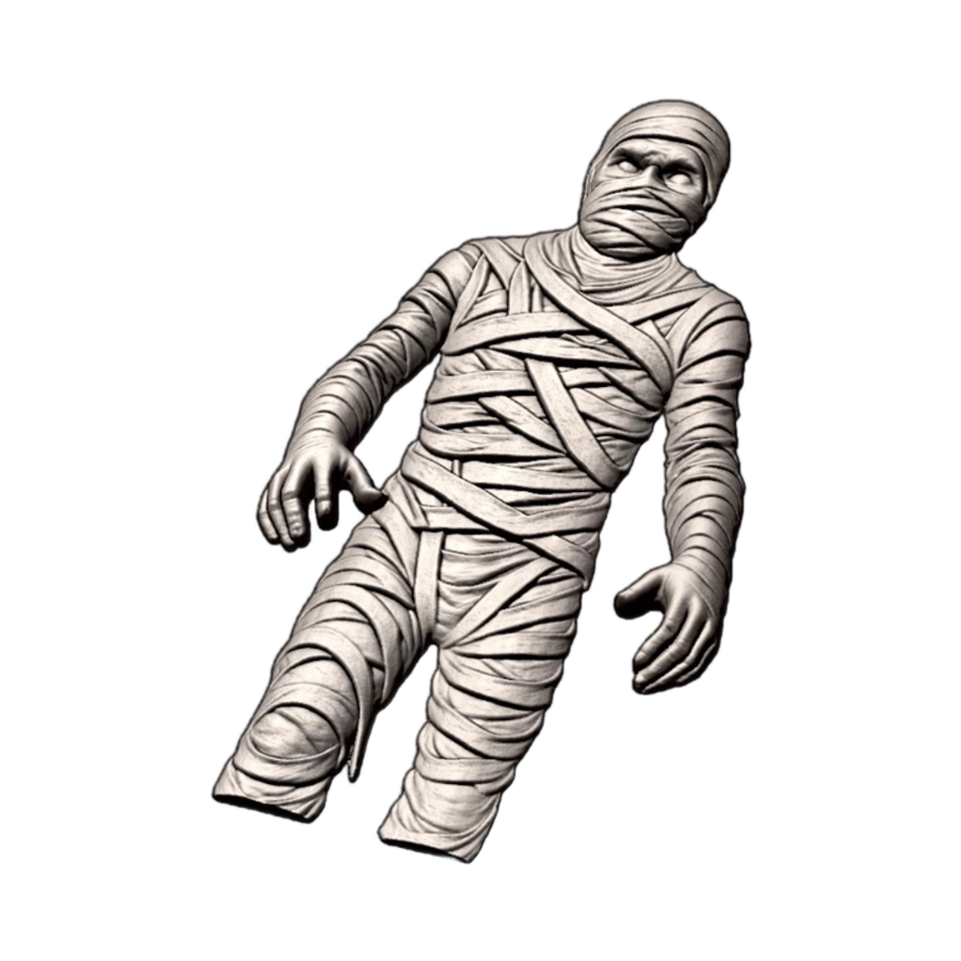 Creepy Mummy detail view, ready for 3D printing and CNC routing