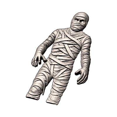 Creepy Mummy detail view, ready for 3D printing and CNC routing
