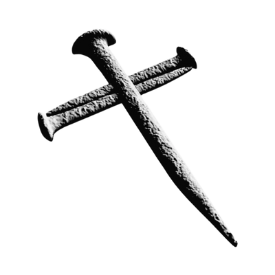 Three Nail Cross detail view, ready for 3D printing and CNC routing