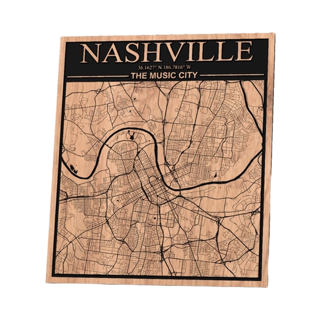 Nashville, Tennessee City Map design preview, us states