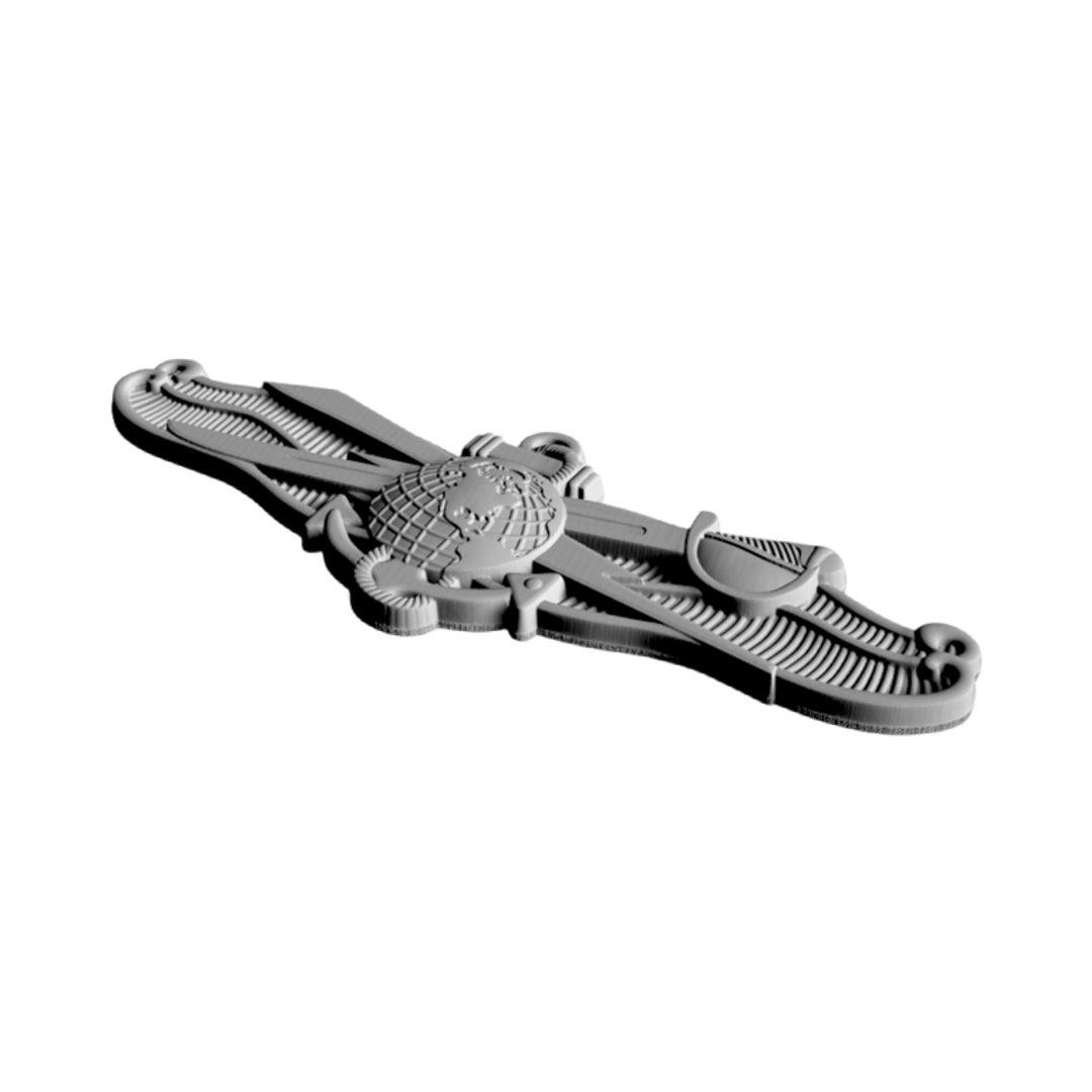 Navy IDWE Badge detail view, ready for 3D printing and CNC routing