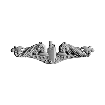 Submarine Warfare Insignia Badge STL file for 3D printing and CNC routing, LightBurn and Vectric ready