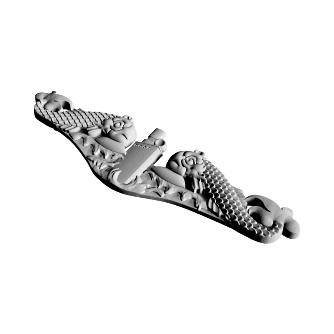 Submarine Warfare Insignia Badge detail view, ready for 3D printing and CNC routing