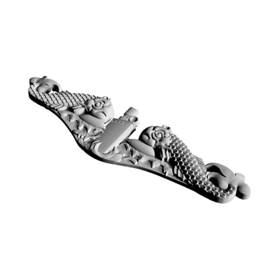 Submarine Warfare Insignia Badge detail view, ready for 3D printing and CNC routing
