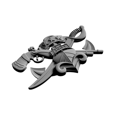 Special Warfare Combat Crewmen Badge detail view, ready for 3D printing and CNC routing